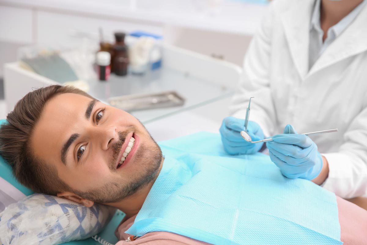 A patient receiving gentle, comfortable care at Gulf Coast Endodontics